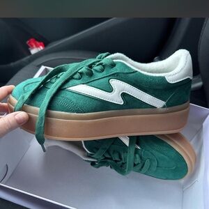Green Platform Sneakers with Gum Sole
